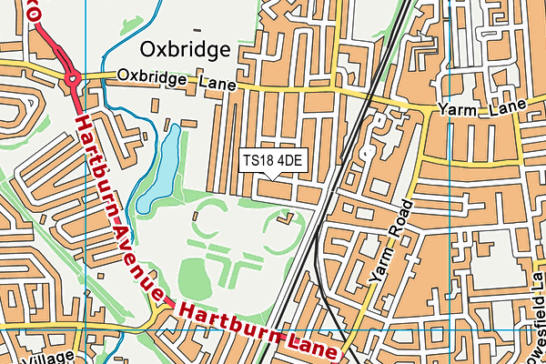 TS18 4DE map - OS VectorMap District (Ordnance Survey)