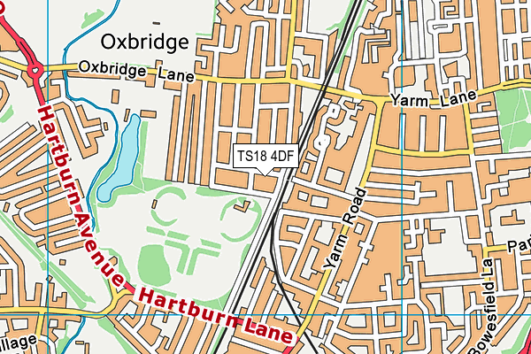 TS18 4DF map - OS VectorMap District (Ordnance Survey)