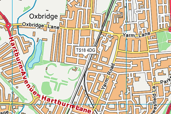 TS18 4DG map - OS VectorMap District (Ordnance Survey)