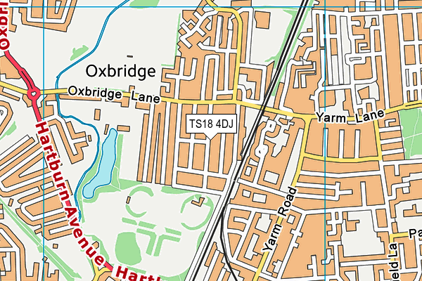 TS18 4DJ map - OS VectorMap District (Ordnance Survey)