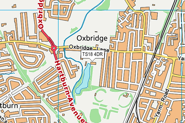 TS18 4DR map - OS VectorMap District (Ordnance Survey)