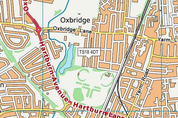 TS18 4DT map - OS VectorMap District (Ordnance Survey)