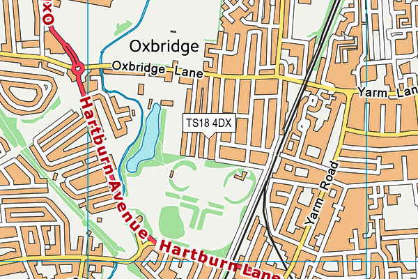 TS18 4DX map - OS VectorMap District (Ordnance Survey)