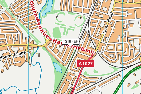 TS18 4EF map - OS VectorMap District (Ordnance Survey)