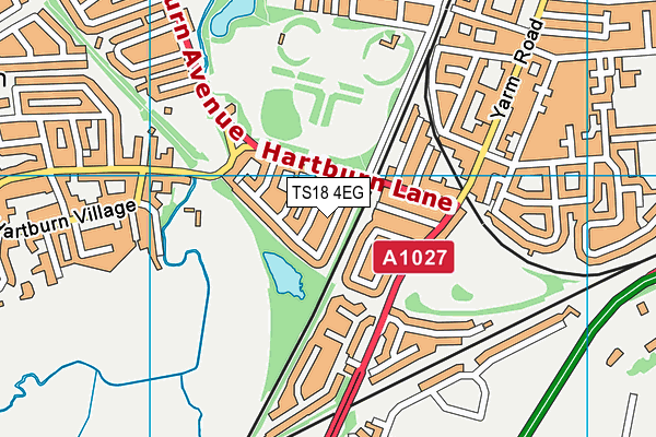 TS18 4EG map - OS VectorMap District (Ordnance Survey)