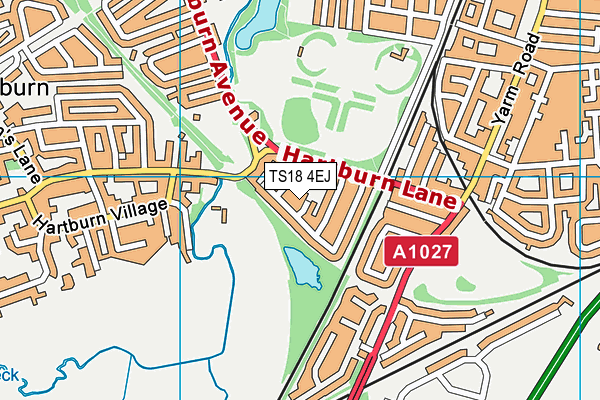 TS18 4EJ map - OS VectorMap District (Ordnance Survey)