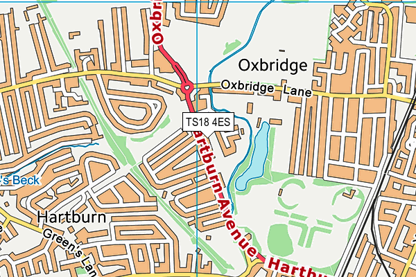 TS18 4ES map - OS VectorMap District (Ordnance Survey)