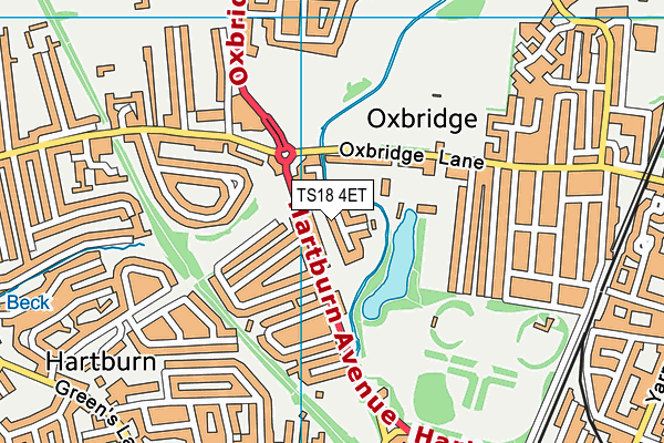 TS18 4ET map - OS VectorMap District (Ordnance Survey)