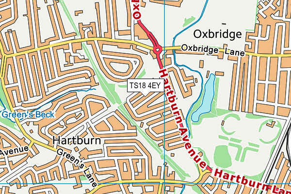 TS18 4EY map - OS VectorMap District (Ordnance Survey)