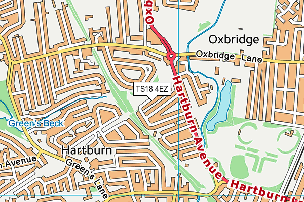 TS18 4EZ map - OS VectorMap District (Ordnance Survey)