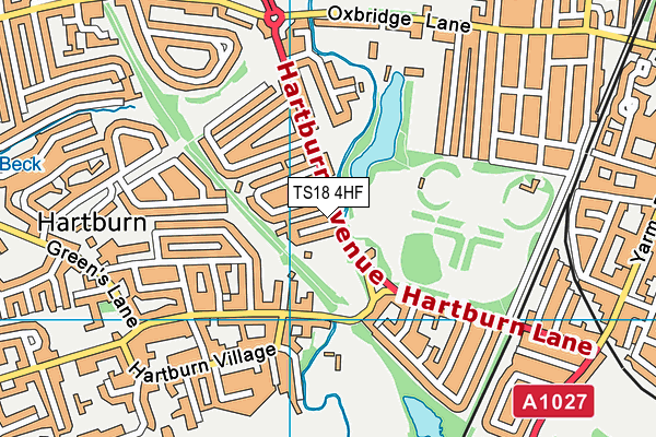 TS18 4HF map - OS VectorMap District (Ordnance Survey)