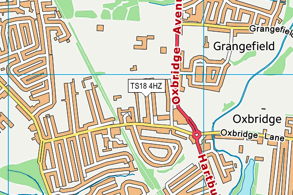 TS18 4HZ map - OS VectorMap District (Ordnance Survey)