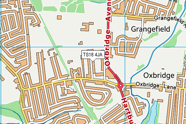 TS18 4JA map - OS VectorMap District (Ordnance Survey)