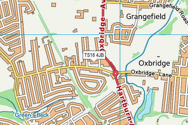 TS18 4JB map - OS VectorMap District (Ordnance Survey)