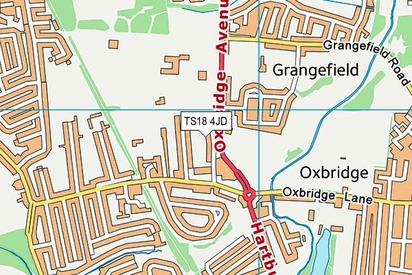 TS18 4JD map - OS VectorMap District (Ordnance Survey)