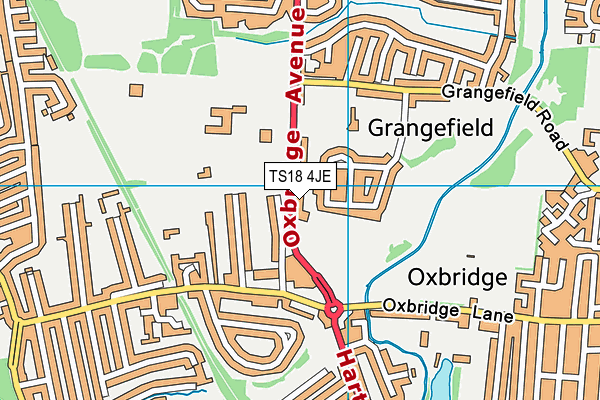 TS18 4JE map - OS VectorMap District (Ordnance Survey)