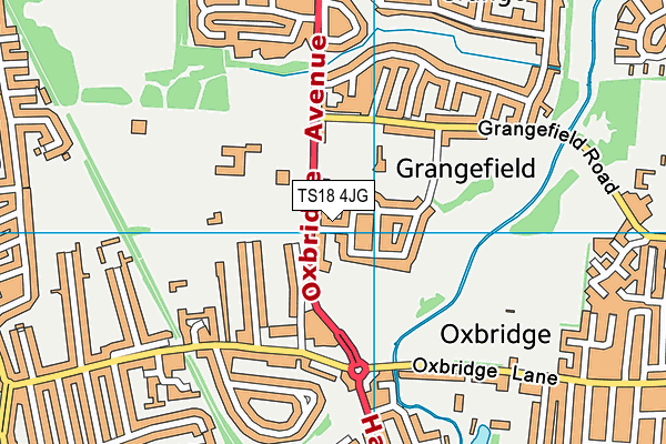 TS18 4JG map - OS VectorMap District (Ordnance Survey)