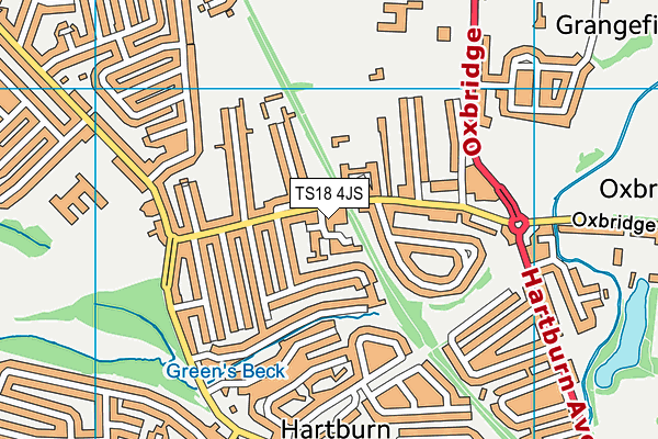 TS18 4JS map - OS VectorMap District (Ordnance Survey)