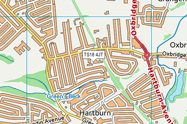 TS18 4JT map - OS VectorMap District (Ordnance Survey)