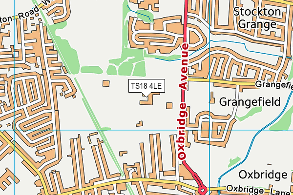 The Grangefield Academy map (TS18 4LE) - OS VectorMap District (Ordnance Survey)