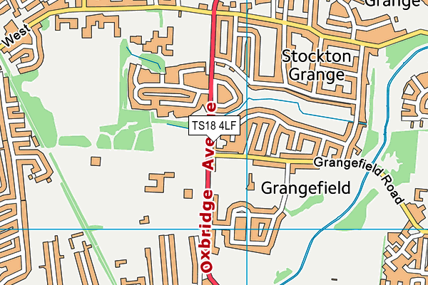 TS18 4LF map - OS VectorMap District (Ordnance Survey)