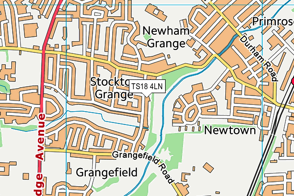 TS18 4LN map - OS VectorMap District (Ordnance Survey)