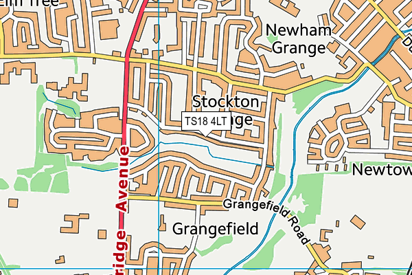 TS18 4LT map - OS VectorMap District (Ordnance Survey)