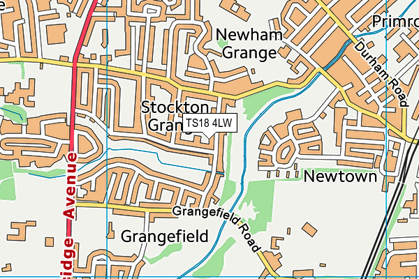 TS18 4LW map - OS VectorMap District (Ordnance Survey)