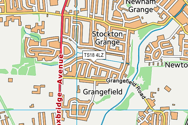 TS18 4LZ map - OS VectorMap District (Ordnance Survey)