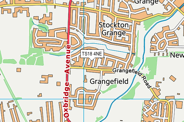 TS18 4NE map - OS VectorMap District (Ordnance Survey)