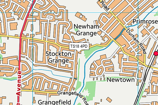 TS18 4PD map - OS VectorMap District (Ordnance Survey)