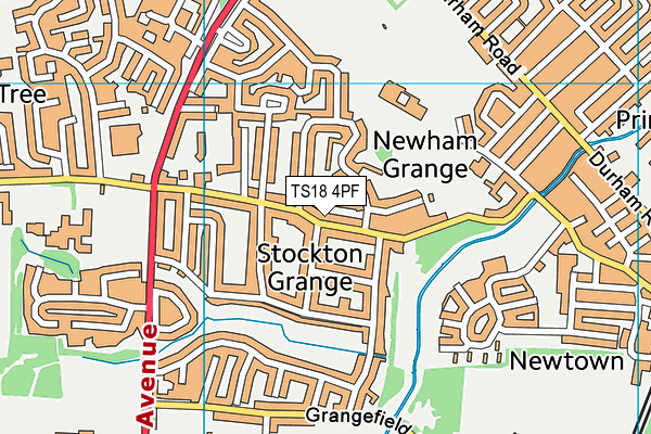 TS18 4PF map - OS VectorMap District (Ordnance Survey)