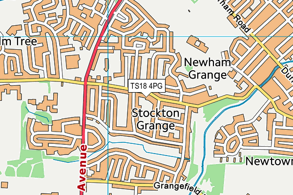 TS18 4PG map - OS VectorMap District (Ordnance Survey)