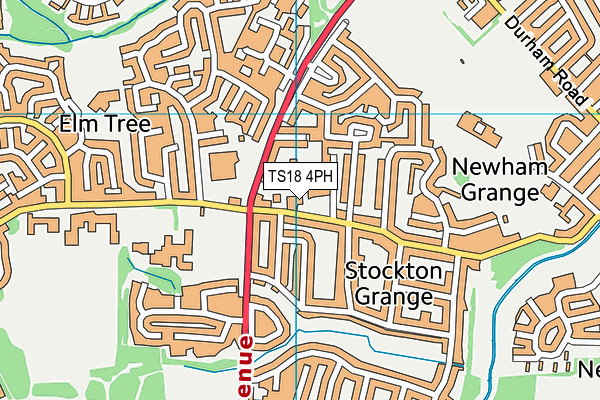 TS18 4PH map - OS VectorMap District (Ordnance Survey)