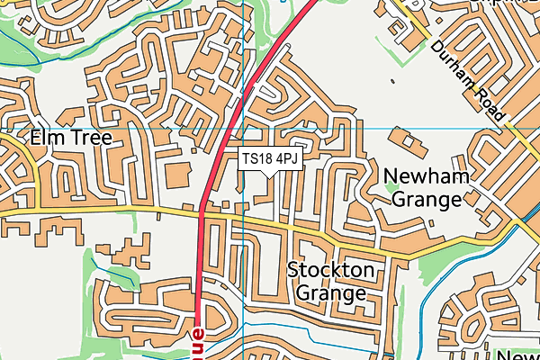 TS18 4PJ map - OS VectorMap District (Ordnance Survey)