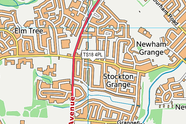 TS18 4PL map - OS VectorMap District (Ordnance Survey)