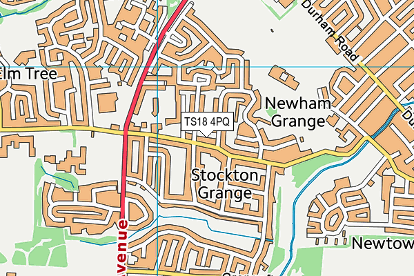 TS18 4PQ map - OS VectorMap District (Ordnance Survey)