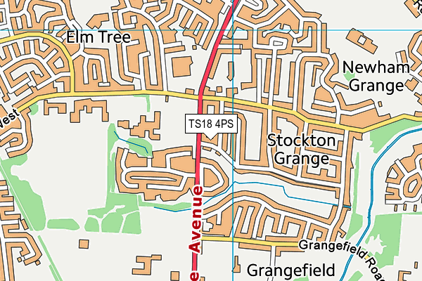 TS18 4PS map - OS VectorMap District (Ordnance Survey)