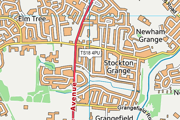 TS18 4PU map - OS VectorMap District (Ordnance Survey)