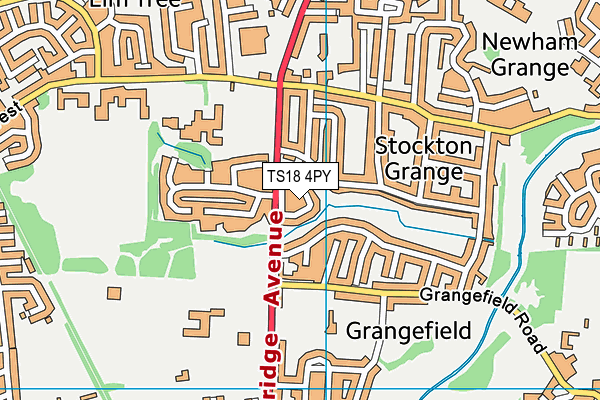 TS18 4PY map - OS VectorMap District (Ordnance Survey)