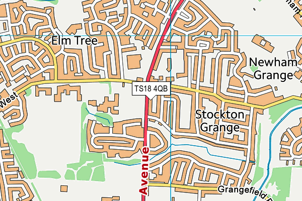 TS18 4QB map - OS VectorMap District (Ordnance Survey)