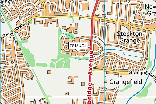 TS18 4QJ map - OS VectorMap District (Ordnance Survey)