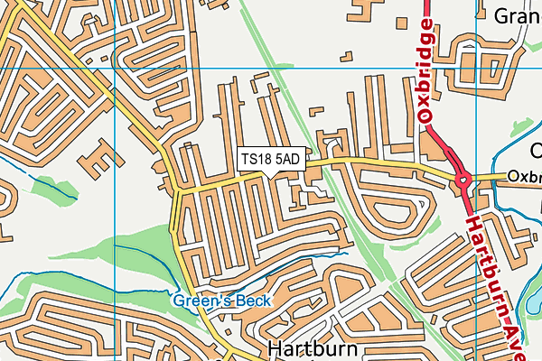 TS18 5AD map - OS VectorMap District (Ordnance Survey)