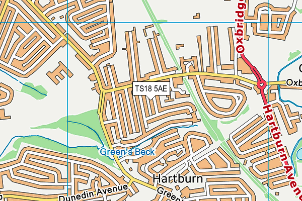 TS18 5AE map - OS VectorMap District (Ordnance Survey)