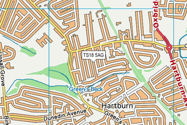 TS18 5AG map - OS VectorMap District (Ordnance Survey)