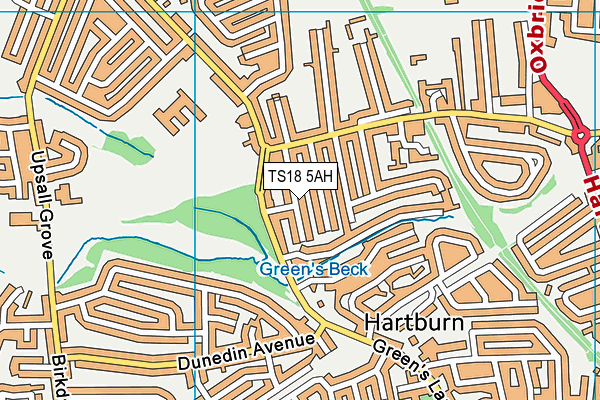 TS18 5AH map - OS VectorMap District (Ordnance Survey)