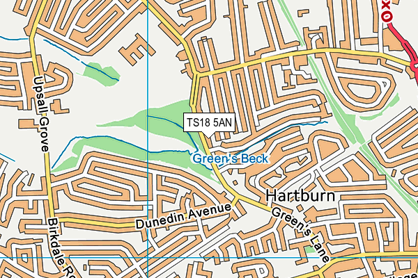 TS18 5AN map - OS VectorMap District (Ordnance Survey)