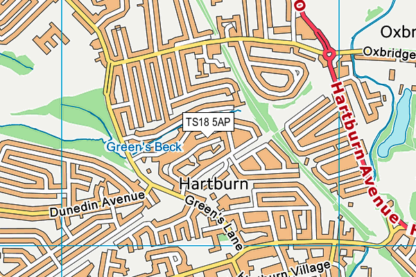 TS18 5AP map - OS VectorMap District (Ordnance Survey)