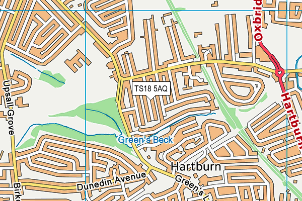 TS18 5AQ map - OS VectorMap District (Ordnance Survey)