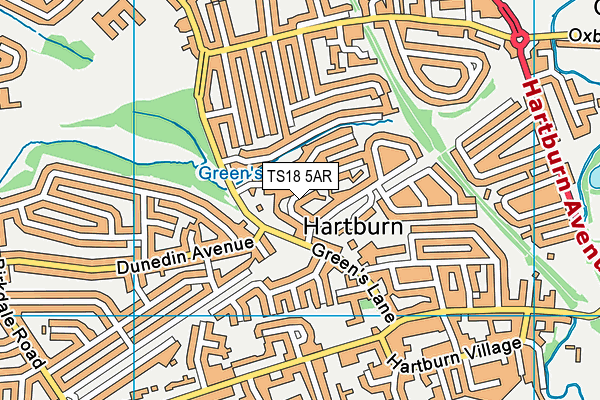 TS18 5AR map - OS VectorMap District (Ordnance Survey)